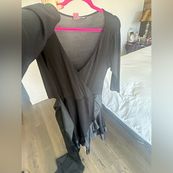 Ralph Lauren - Black wrap dress big wide tie around waist - Picture 3 of 5